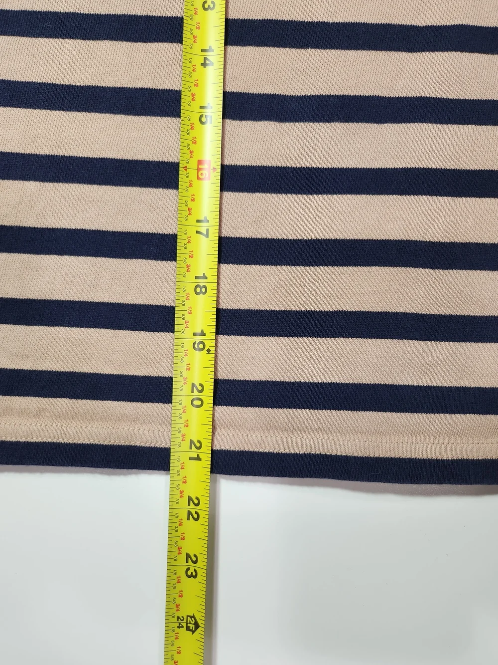 J.Crew Striped Boatneck Top Beige Navy Blue 100% Cotton Size L